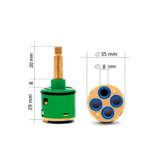 Repuesto cartucho monocontrol plástico DR 34mm estría 7mm